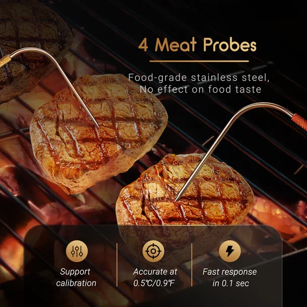 BBQ Termometer Trådløs/WIFI m/6 Prober
