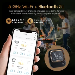 BBQ Termometer Trådløs/WIFI m/6 Prober