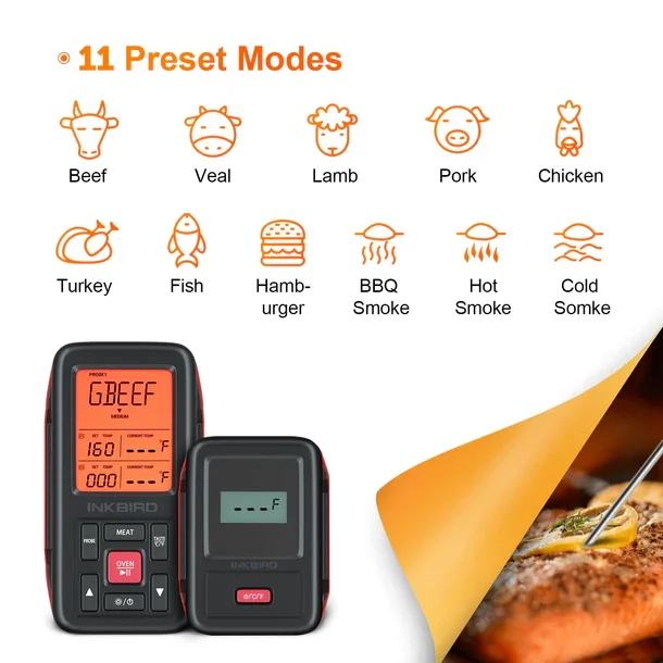 INKBIRD BBQ Termometer Trådløs m/2 Prober