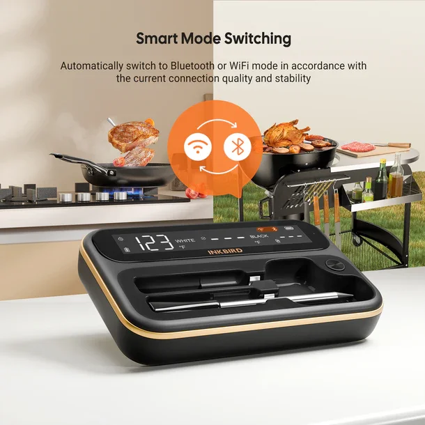 INKBIRD Trdls BBQ Thermometer 2 Prober BT og WIFI