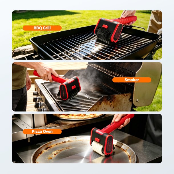 INKBIRD Elektrisk Grillb�rste (Opladelig Batteridrevet og kraftfuld grillrenser)