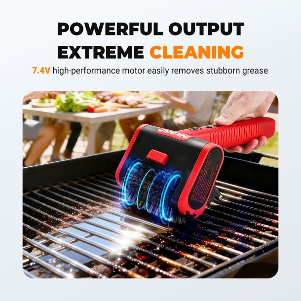 INKBIRD Elektrisk Grillb�rste (Opladelig Batteridrevet og kraftfuld grillrenser)