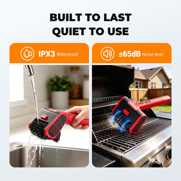 INKBIRD Elektrisk Grillb�rste (Opladelig Batteridrevet og kraftfuld grillrenser)