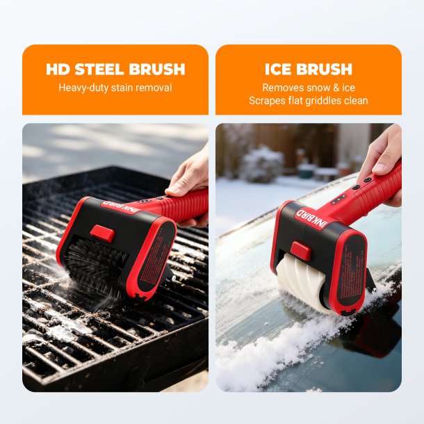 INKBIRD Elektrisk Grillb�rste (Opladelig Batteridrevet og kraftfuld grillrenser)