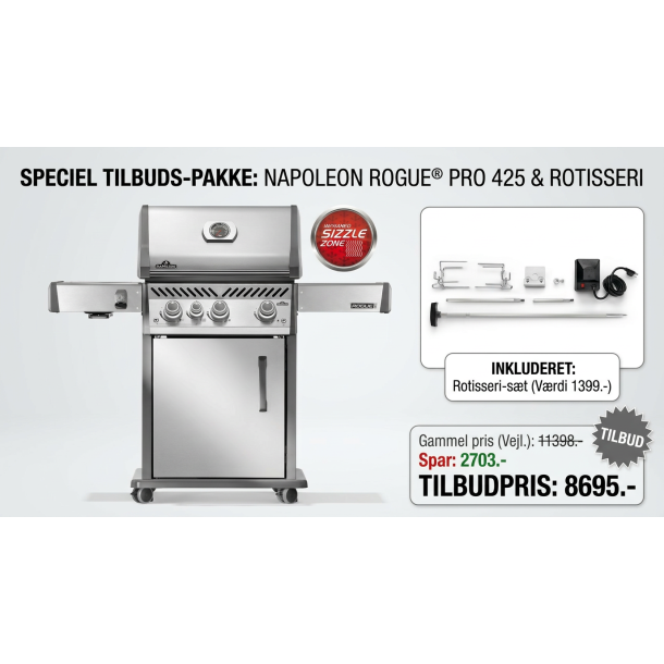Napoleon Rogue� PRO 425 Gasgrill (Rustfri St�l) � Den prisvindende premium-grill til terrassen