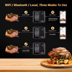 INKBIRD Trådløs BBQ Thermometer 4 Prober BT og WIFI