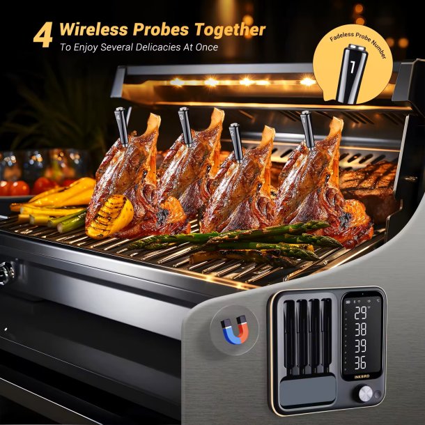 INKBIRD Trådløs BBQ Thermometer 4 Prober BT og WIFI