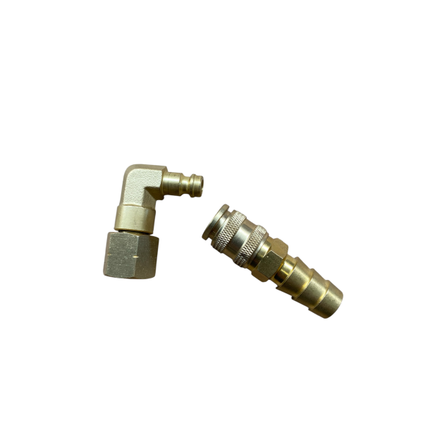 Gaslynkobling Han m 1/4"forskruning- Hundel med 90gr 