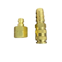 Gaslynkobling Kpl. Handel m 1/4"forskruning- Hundel med 10mm slangenippel