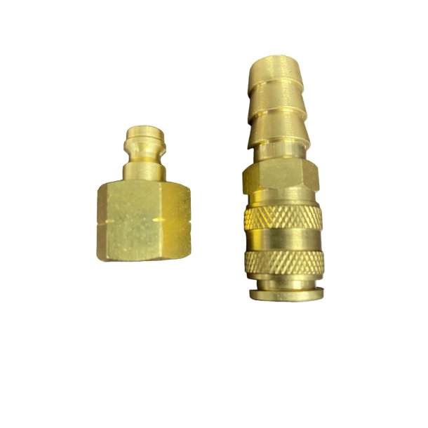 Gaslynkobling Kpl. Handel m 1/4"forskruning- Hundel med 10mm slangenippel