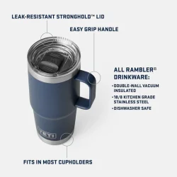 YETI Rambler� 20 oz (591 ml) Travel Mug m. Stronghold� L�g � Den ultimative kaffekop til farten