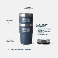 YETI Rambler� 8 oz (236 ml) Stabelbar Kop m. DuraSip� Keramisk Bel�gning � Skabt til baristakaffe og kompakte eventyr