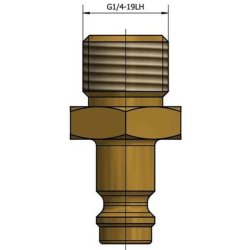 Gaslynkobling Handel m/1/4" Udv.Gevind
