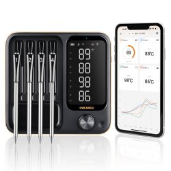 INKBIRD Tr�dl�s BBQ Thermometer 4 Prober BT og WIFI