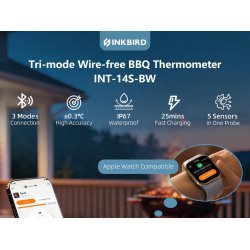 INKBIRD Tr�dl�s BBQ Thermometer 4 Prober BT og WIFI